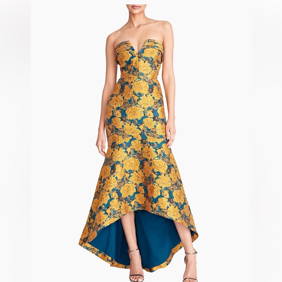 Theia Dresses & Skirts - Theia Octavia Floral Fit-&-Flare Dress Neptune (D2)